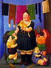 Fernando Botero Canvas Paintings - La viuda